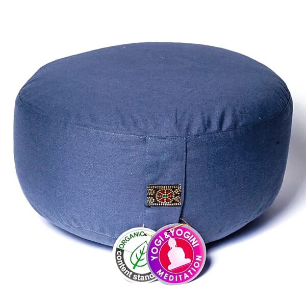 Coussin de méditation bleu ardoise coton BIO